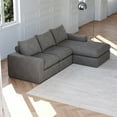 thumbnail image 5 of SOULART 99" Boneless Couch, Grey L-Shaped Sectional Sofa with Chaise and 3 Pillows, Modern Couches for Living Room, No Assembly Required, 5 of 9