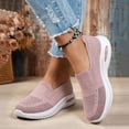 thumbnail image 3 of Women's Orthopedic Slip On Sneakers with Air Cushion Lightweight Non Slip Walking Shoes Breathable Stretchy Platform Loafers Pink Size 7, 3 of 4