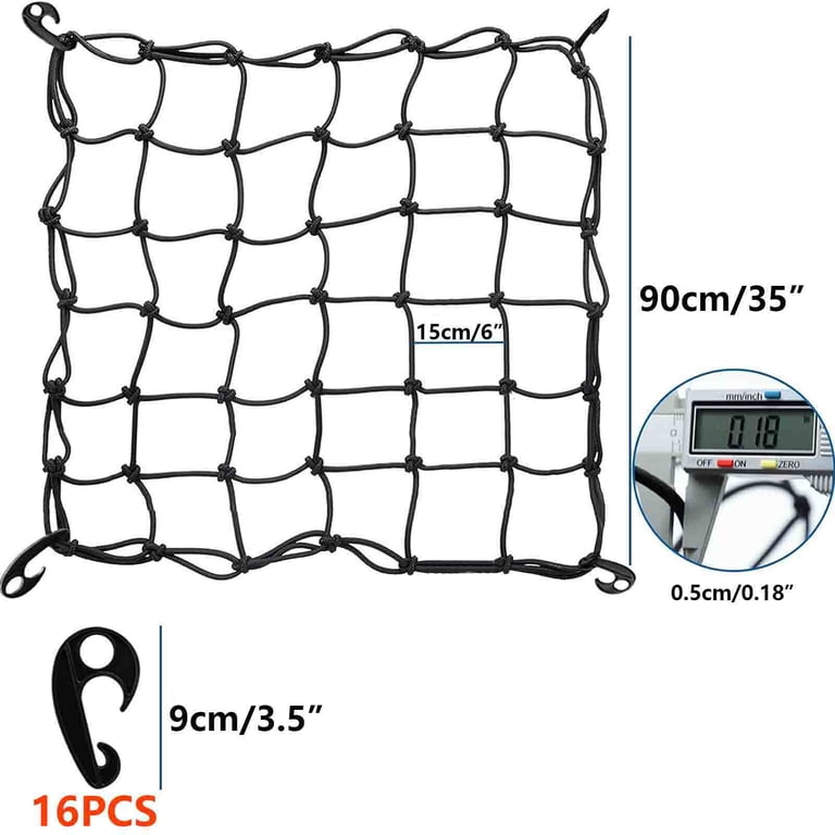 Thickened 2PCS Plant Scrog Net Growing Tents 3x3FT Stretchy Trellis Netting  Flexible Grow Tent for 3x3 4x4 5x5 4x2 More Size Indoor Grow Tents(Single  6" Mesh Net,36 Grow Spaces) with 16 Hooks -