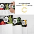 thumbnail image 5 of No Hook Shower Curtain Set with Snap in Liner, Retro Mushroom Plant Leaves Waterproof Bathroom Curtain with See Through Top Window, Botanical On Black Background Double Shower Curtains for Bathtub, 5 of 9