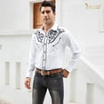 thumbnail image 4 of JASGOOD Men's Western Shirts Cowboy Shirts Long Sleeve Embroidered Country Shirt S Button up Shirt, 4 of 8