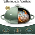 thumbnail image 3 of Davivy 6QT Oval Cast Iron Bread Oven with Domed Lid, Dutch Oven for Sourdough Bread, Bread Cloche Dutch Oven Sourdough Baking Pan with Lid, Sea Salt Green, 3 of 11
