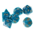 thumbnail image 4 of 7 pieces D4-D20 double-colored multi-sided dice for board game Blue Green, 4 of 6