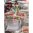 thumbnail image 4 of Outdoor Tablecloth with Umbrella Hole and Zipper, Red Christmas Round Table Cloth 54 Inch Waterproof Tablecloth, Truck Xmas Tree Snowflake Winter Wooden Picnic Table Cover for Patio Camping, 4 of 7