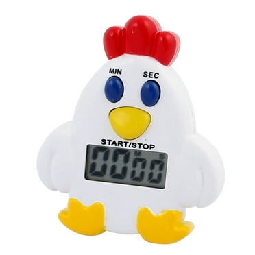 LCD Digital Kitchen Timer Big Digits Loud Alarm Magnetic Backing White