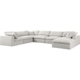 thumbnail image 2 of Maklaine Contemporary Cream Durable Linen Fabric Modular Sectional Sofa, 2 of 3