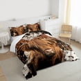 thumbnail image 3 of Homewish Highland Cow 3-Piece Full Size Comforter Sets for Children Teens,Animal Print Bedding Comforter Set,Farmhouse Animal Lightweight Bedding Sets,Breathable Home Decor, 3 of 8