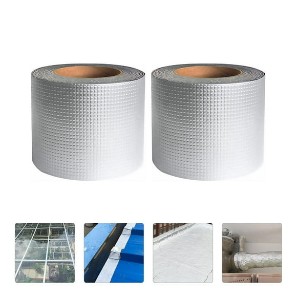 KONTONTY 2Pcs Butyl Sealing Strip Pipe Leak Repair Tape Silver for Water Basin