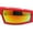 Red - Orange Mirror, variant on Robotic Futurism Streamline Wrap Arm Rectangular Plastic Sunglasses White - Silver Mirror