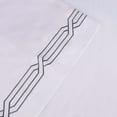thumbnail image 6 of Superior Egyptian Cotton 1200 TC Embroidered White/Charcoal Sheet Set, Queen, 6 of 13