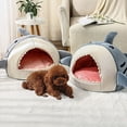 thumbnail image 3 of YMTQ Pet Nest Cartoon Shark Shape Big Mouth Thick Cute Animal Warm Rest And Sleep Semi closed Mini House Four Seasons Cat, 3 of 8