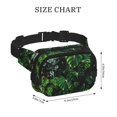 thumbnail image 4 of Ratiio Lush Foliage Green Plant Pattern Square Double Layer Waist Bag, Durable Twill Fabric Waist Pack with Adjustable Belt,Outdoor Hiking, Running, Travel Waist Bag, 4 of 6