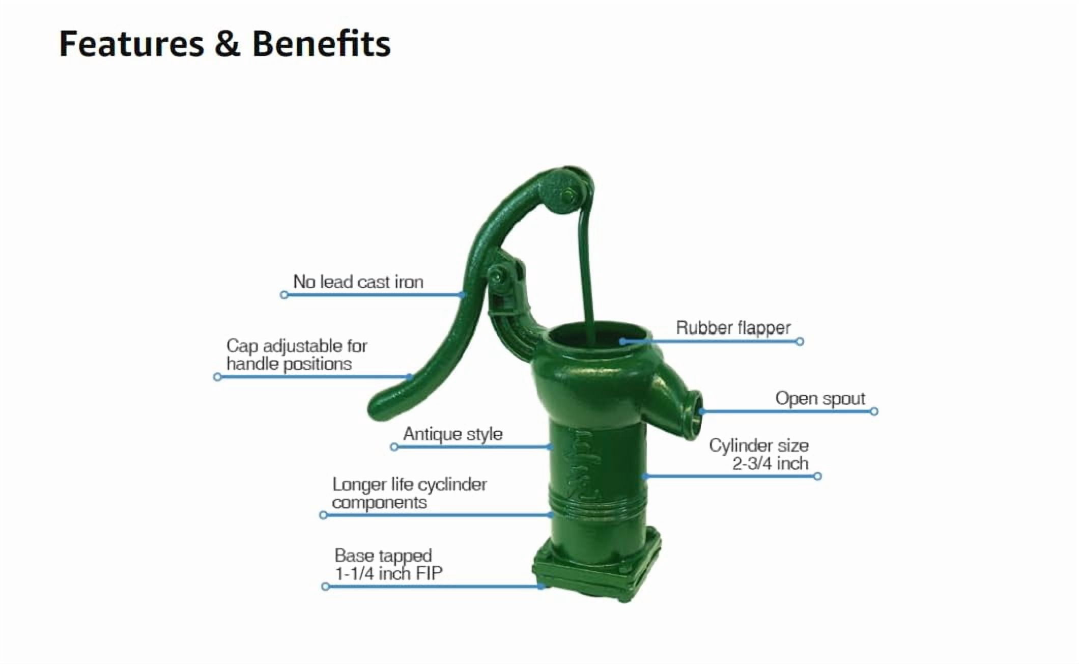 Merrill PUMPHD125, Antique Green Manual Well Pump Water Transfer Pump