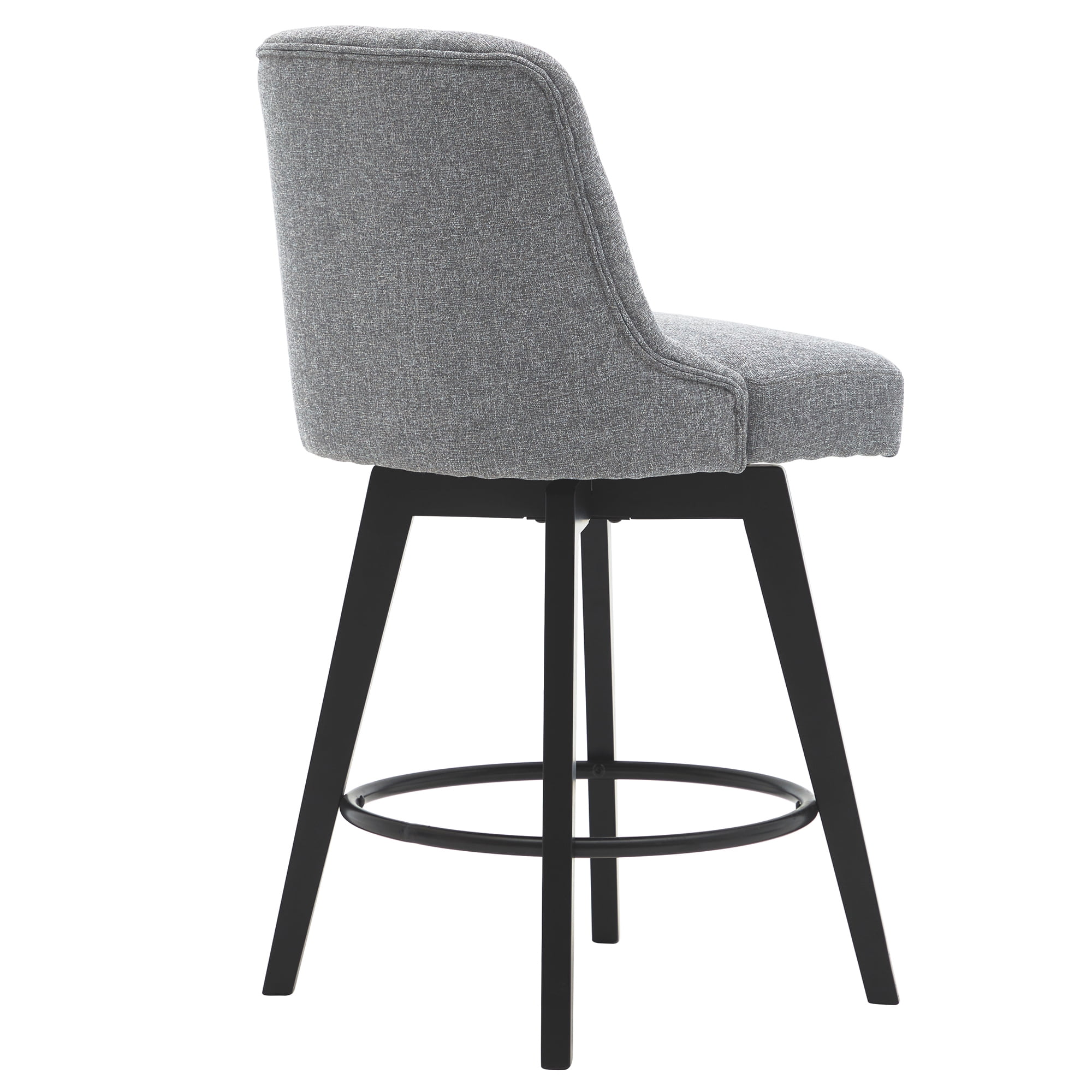 MINCETA Bar Stools,30" 360 Free Swivel Upholstered Bar Stool with Back-Performance Fabric in Gray