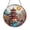Acrylic 3.5 Inch, variant on Pagoda Garden Stained Glass Suncatcher, Round Japanese Temple Window Panel with Cherry Blossoms and River, Zen Home Decor Gift