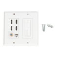 thumbnail image 1 of AV Faceplate, Snap In Installation Jack Compatible Size Gold Plated Professional HD Multimedia Interface Cat 6 Wall Plate With TV F Head Port For Home, 1 of 8