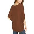 thumbnail image 4 of Made by Johnny Women's Scoop Neck Half Sleeve Batwing Dolman Top S RUST, 4 of 6