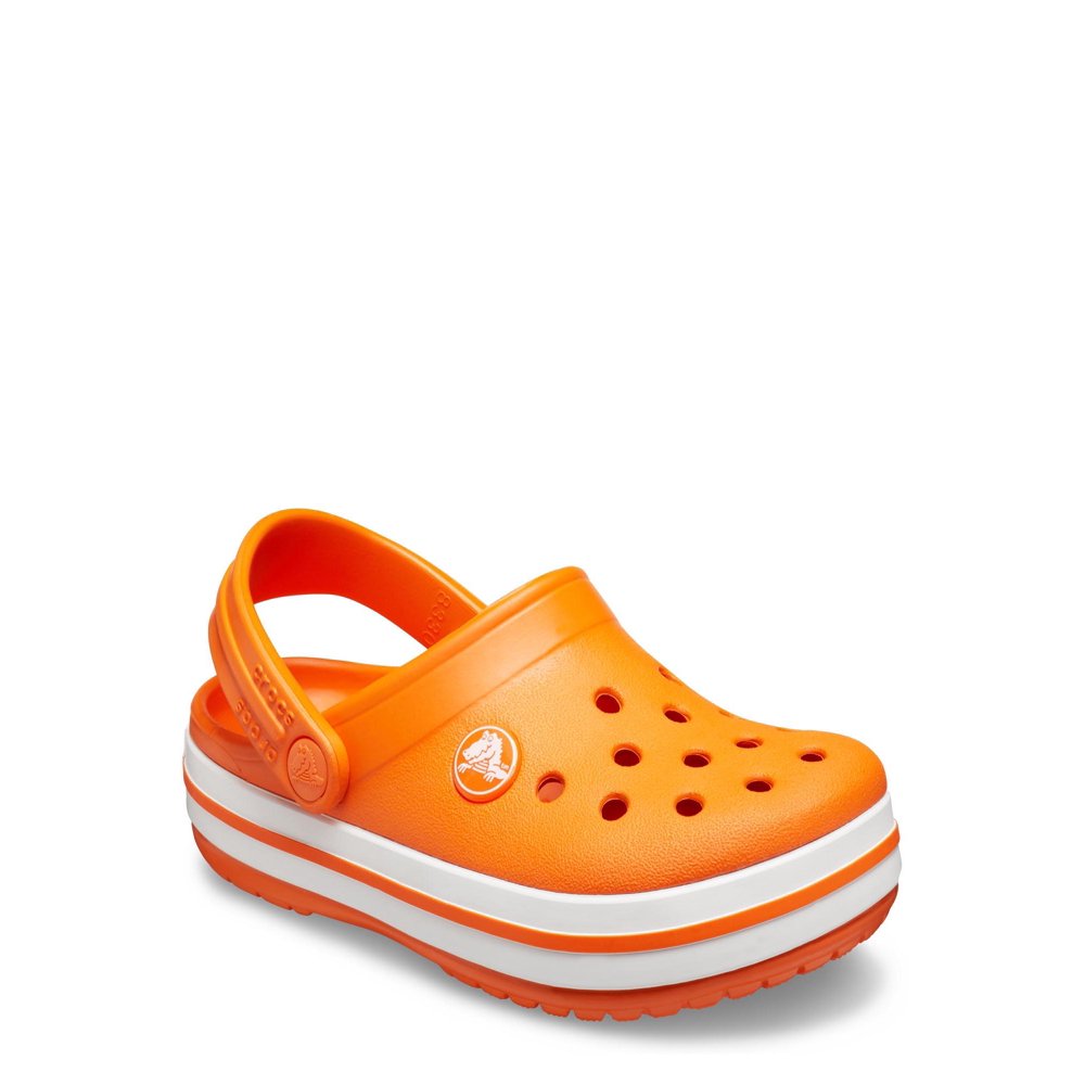 marble orange crocs