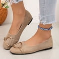 thumbnail image 5 of Samdudou Slip On Shoes for Women Closed Toe Square Front Faux Suede Ballet Flats Statement Metallic D-Ring Buckle Decor Elegant Office Work Business Casual Footwear, 5 of 8