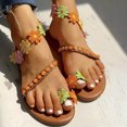thumbnail image 4 of Sandalias planas romanas sin cordones para mujer con flores de moda informal de estilo nuevo de verano Wmkox8yii shjk4621, 4 of 8