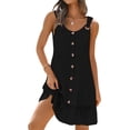 thumbnail image 1 of Vestido de verano ETCYY NEW con columpio escalonado para cubrir la playa, negro, 1 of 5