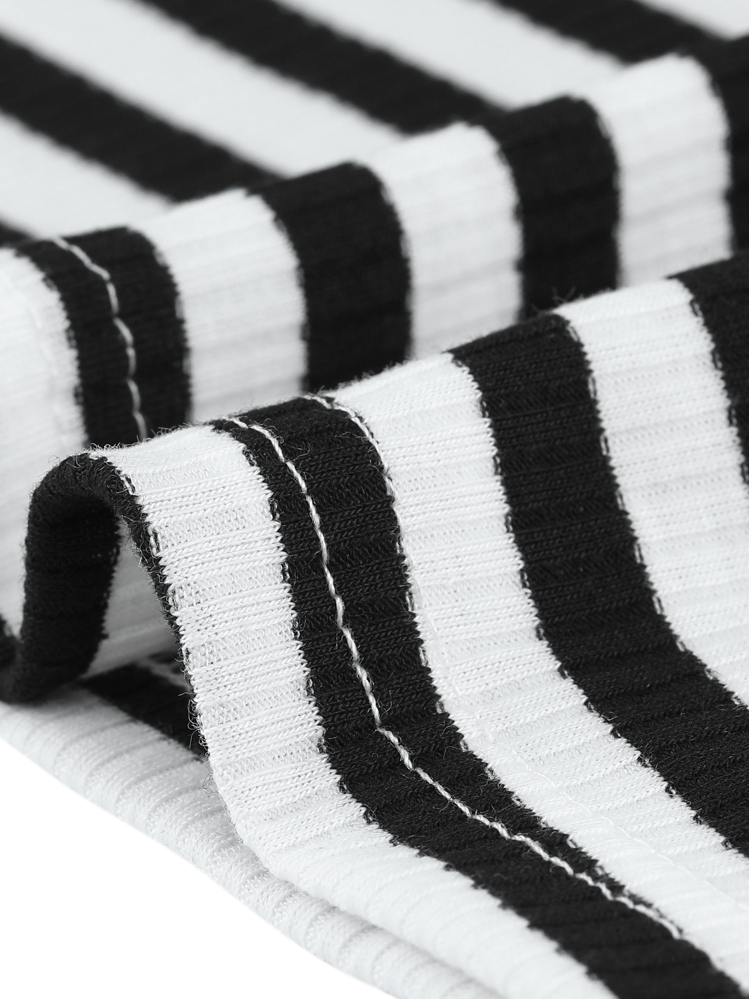 Unique Bargains Women's Plus Size Short Sleeve Crew Neck Striped Top 2X Black White