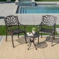 thumbnail image 2 of GDF Studio Louis Outdoor 3 Piece Cast Aluminum Chat Set, Bronze Finish, 2 of 10