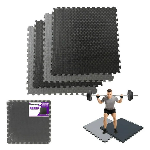 TATAMI PISO TAPETE DE GIMNASIO BICOLOR 1M2 INMATMEX