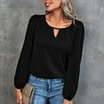 thumbnail image 2 of Womens Long Sleeve Tops Crewneck Casual Work Office Shirts Solid Color Loose Basic Tunic Tee Tops Blouses Womens Clothes, 2 of 4