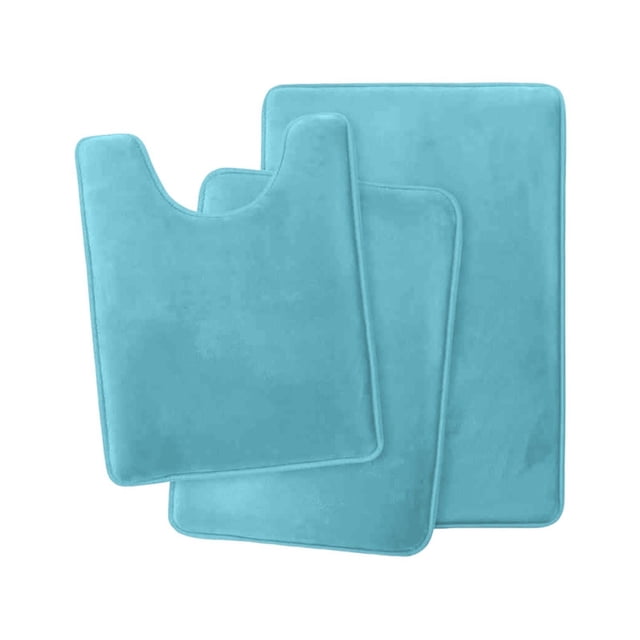 Vwrxbz Bathroom Mat Set 3-Piece Absorbent Coral Velvet Toilet Rugs Non-Slip