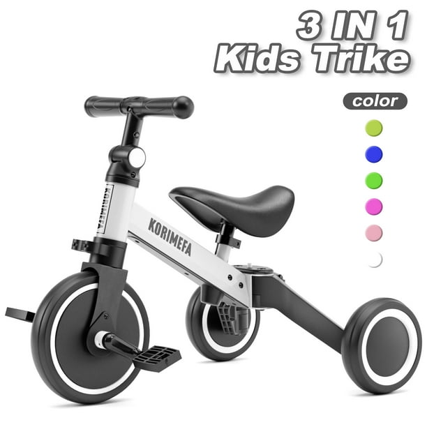 KORIMEFA 3 in 1 Kids Tricycle for 13 Year Olds, Toddler Trike for Balance Training, Baby Bike