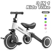 KORIMEFA 3 in 1 Kids Tricycle for 1-3 Year Olds, Toddler Trike for Balance Training, Baby Bike for Boy