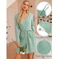 thumbnail image 4 of Avidlove Womens Pajama Sets 3 Piece Lounge Set Ribbed Knit Cami Top and Shorts Soft Sleepwear with Robe Cardigan, 4 of 8