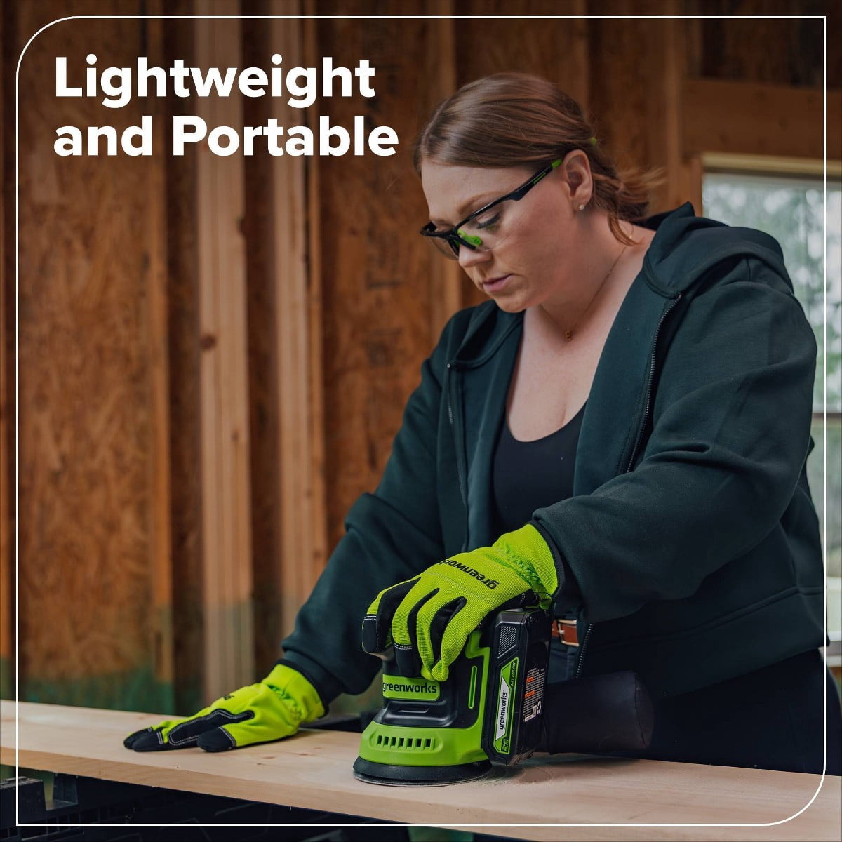 24V Cordless 5in Orbital Sander with 2Ah Battery and Charger
