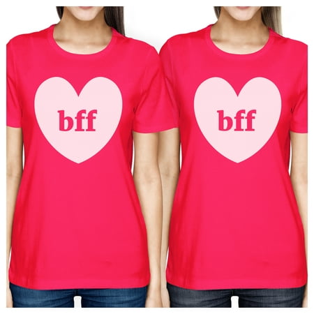 Bff Hearts Pink Womens Matching Shirts For Girls Best Friend