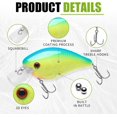thumbnail image 3 of TRUSCEND Shallow or Deep Diving Crankbait with BKK Hooks, Wobble Fishing Lures for Bass Trout Crappie Walleye, Sinking Lipless Vibe Crank Bait for Bass Pike, Amazing Swimbait for Family Fishing, 3 of 6