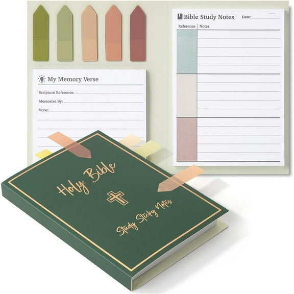 Mr. Pen- Holy Bible Study Sticky Notes, 225 pcs, Vintage Colors, Sticky Note Tabs