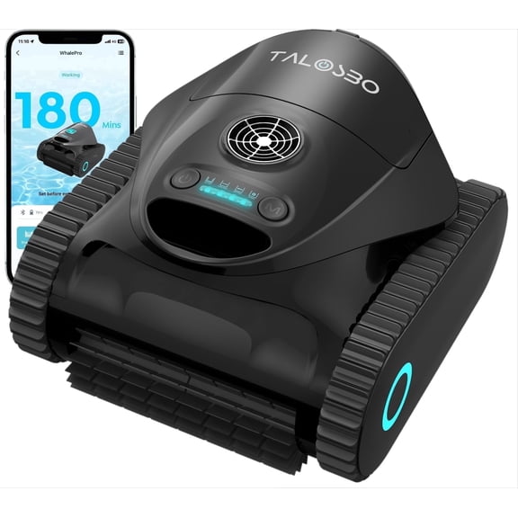 Talosbo C1 Cordless Robotic Pool Vacuum Cleaner with Wall & Waterline Cleaning, 180 Min for Inground Pools Up to 615 Sq.ft,Dual Filtration, Smart Navigation, App Support