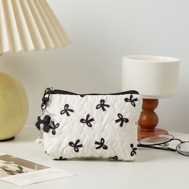 Sac Cosmétique Rayé Tricoté, Trousse à Crayons Portable, Design à Blocs de Couleur Style Ins, Pratique pour les Voyages, Rangement Compact, pour Espace de Travail, Tissu en Laine Durable, Transport Quotidien, Élégant, Ihhxbz