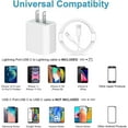thumbnail image 2 of iPhone 11 12 13 14 Fast Charger-Apple MFi Certified-20W PD Type C Power Wall Charger with 6FT Charging Cable Compatible with iPhone 14/14ProMax/13/13ProMax/12/12mini/12pro/12ProMax/11/11Pro iPad Air, 2 of 8