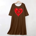 thumbnail image 3 of SCSAlgin Women's Heart Print Nightgown Soft Sleep Shirt 3/4 Sleeve Pajama Dress Scoopneck Sleep Tee Nightshirt Sleepwear, 3 of 6