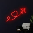 thumbnail image 3 of Handmadetneonsign AirPlane Heart Neon Sign, AirPlane Wall Art Decor, Travel Agency Wall Decor, 3 of 5