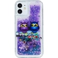 thumbnail image 2 of Case for iPhone 12 Mini, iPhone 12 Mini Case Cute Pink Glitter Luxury Sparkle Liquid for Girls Women Quicksand Clear Soft TPU Protective Phone Case for iPhone 12 Mini Couple Owls, 2 of 12