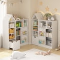 thumbnail image 4 of 47'' Kids Toy Storage Organizer & Bookshelf, Floor Storage Cabinet Toy Chest with Movable Drawers, Bookshelf with Storage Cubbies Toy Box, for Playroom, Bedroom, Classroom, Library, White, 4 of 7