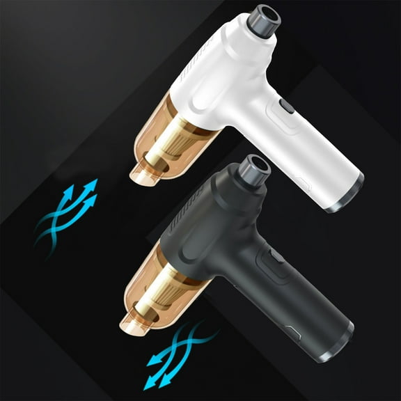 Dianli 3-in-1 Electric Air Duster, 6000mAh 120W Rechargeable Blower & Vacuum Cleaner, Compressed Pump for PC Keyboard, Car Cleaning, 2 Modes, White/Black Gift