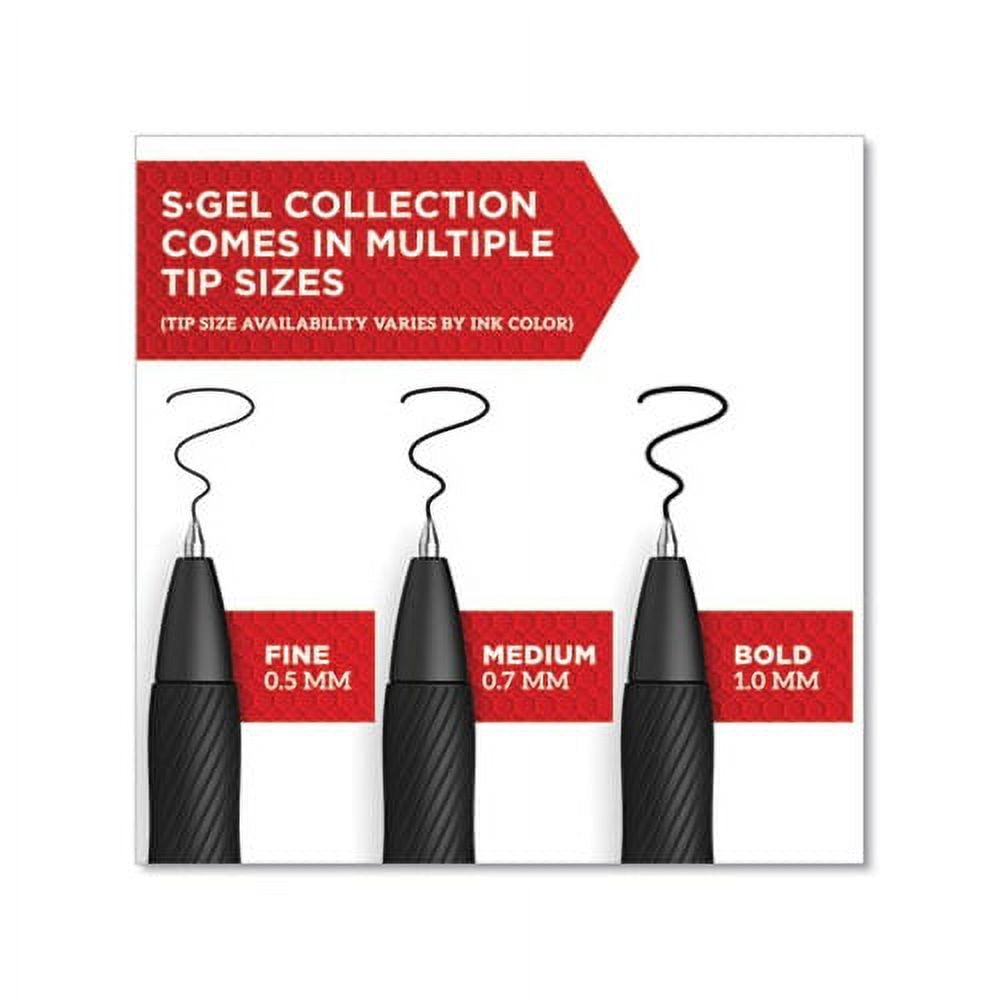 S-Gel Retractable Gel Pen Medium 0.7 mm, Black Ink, Black Barrel, 36/Pack