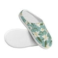 thumbnail image 3 of Daiia Lilies Flowers Print Women’s Fuzzy Slippers Memory Foam Lightweight House Shoes Cozy Loafer Flannel House Shoes-40/41, 3 of 7