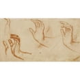 thumbnail image 2 of Narcisse-Virgile Diaz de La Peña 24x15 Black Ornate Framed Double Matted Museum Art Print Titled: Hand Study IIi, 2 of 5