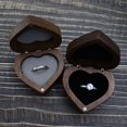 thumbnail image 4 of Heart Shaped Walnut Wood Ring Box Jewelry Chest Organizer Earrings Wooden Presentation Box Case for Proposal Engagement Wedding Ceremony Birthday Gift(Gray Single Slot), 4 of 4
