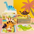 thumbnail image 3 of Children Preschool Educational Dinosaur Wooden Puzzle Birthday Gift Cartoon 3D Matching Puzzles Jigsaw Learning Toys, 3 of 5